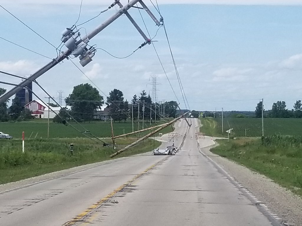 a downed power line