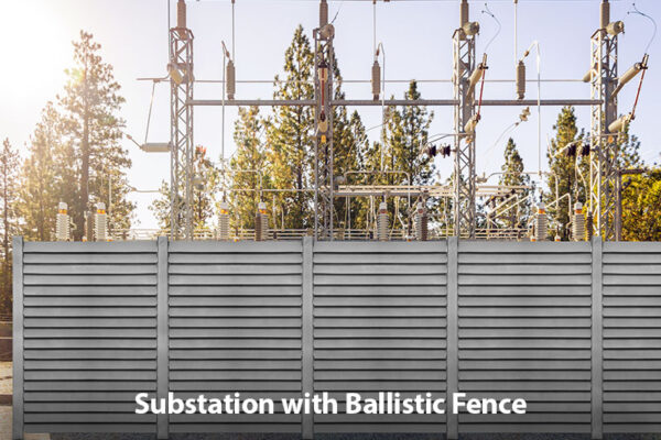 Substation with Ballistic Fence