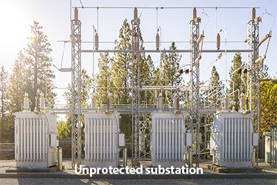 Unprotected substation